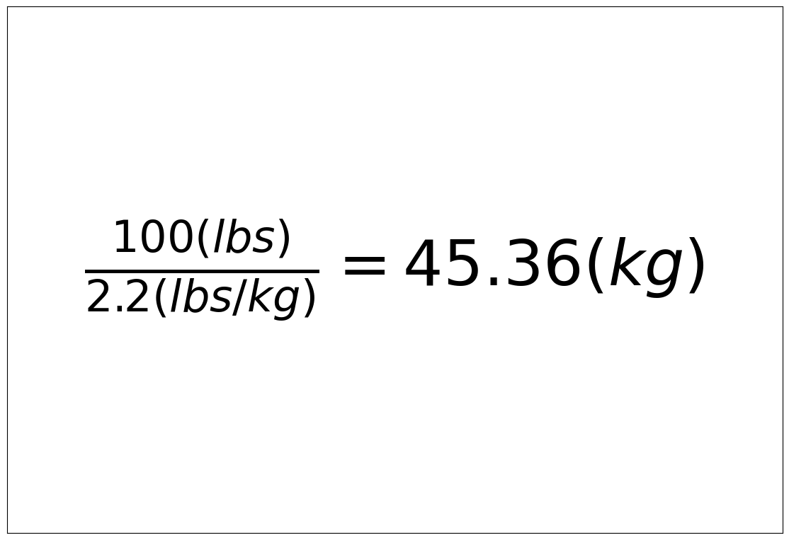 Convert 100 lbs to kg