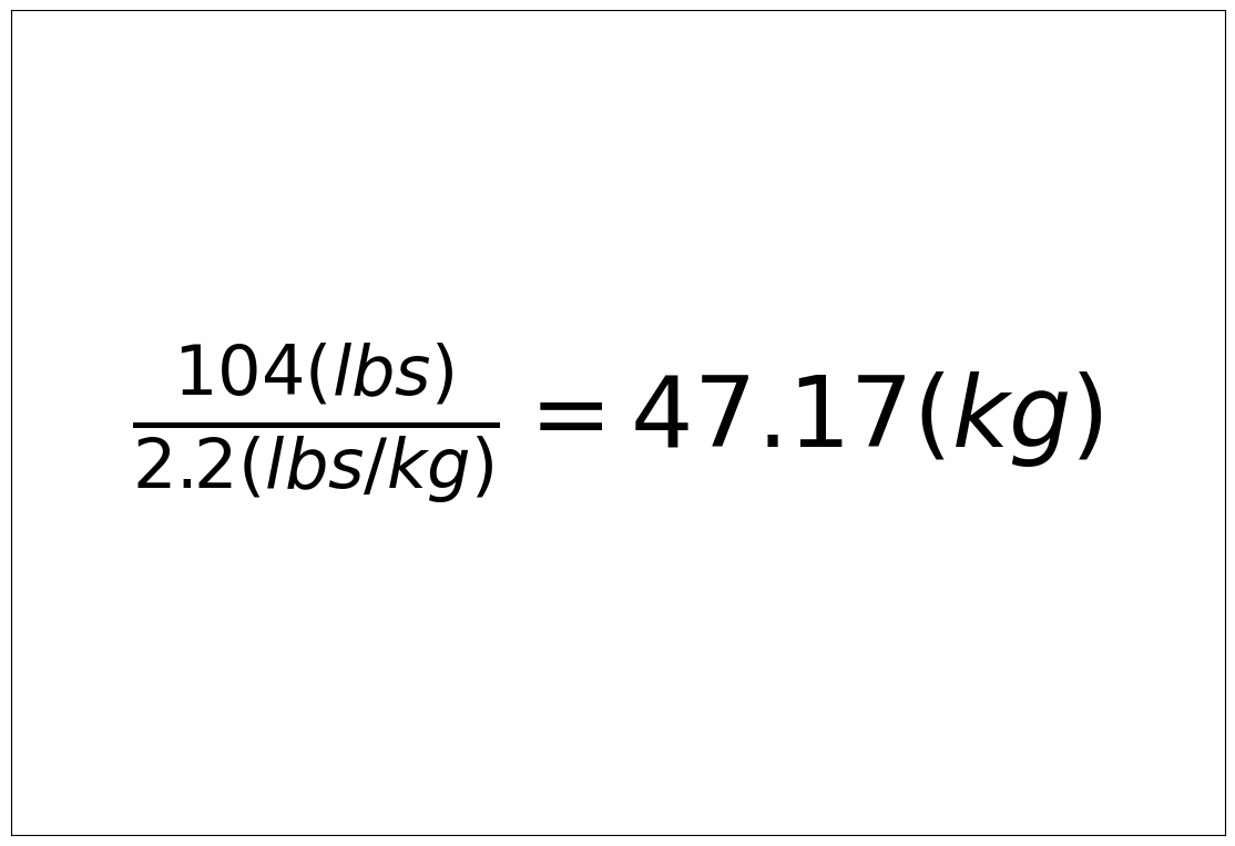 Convert 104 lbs to kg