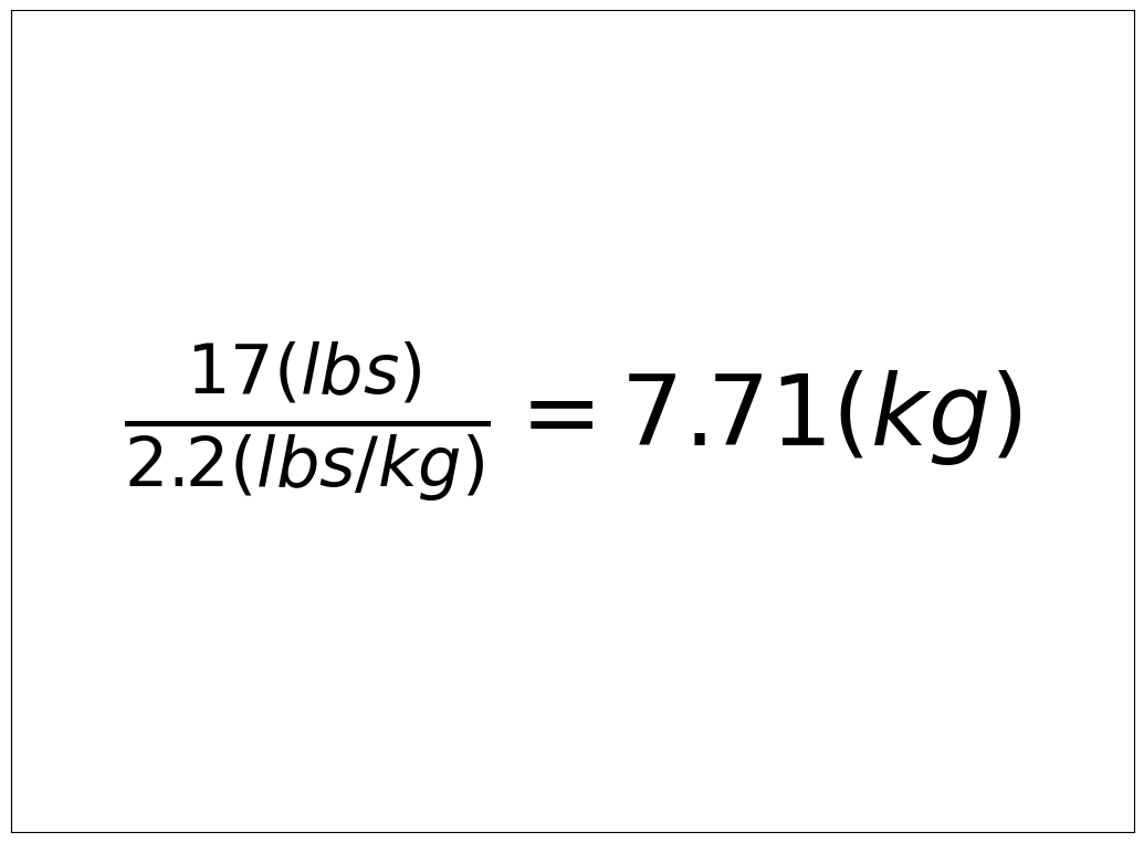 Convert 17 lbs to kg