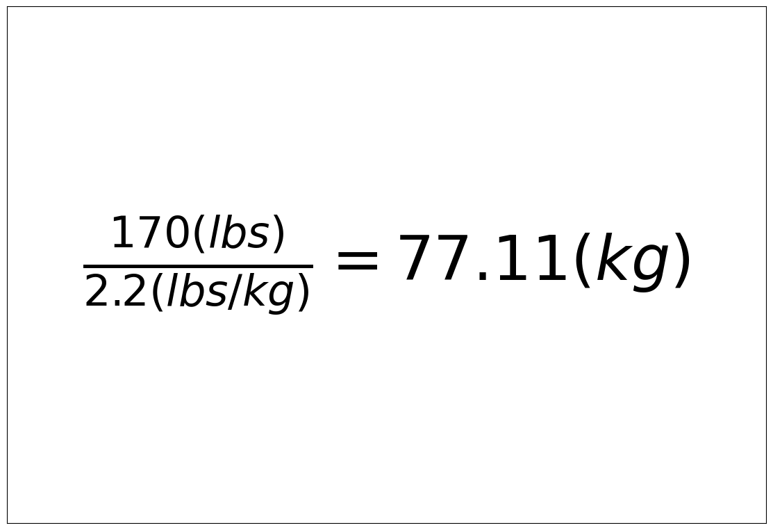 Convert 170 lbs to kg