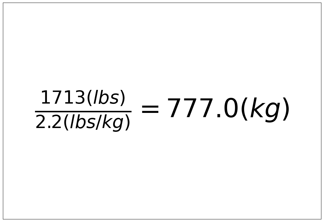 Convert 1713 lbs to kg