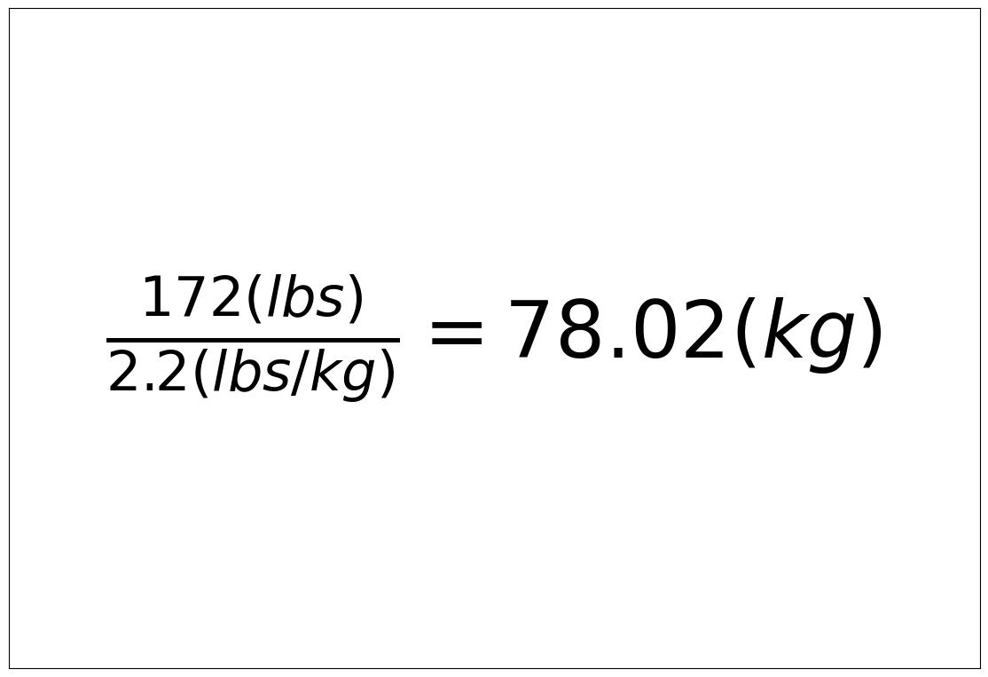 Convert 172 lbs to kg