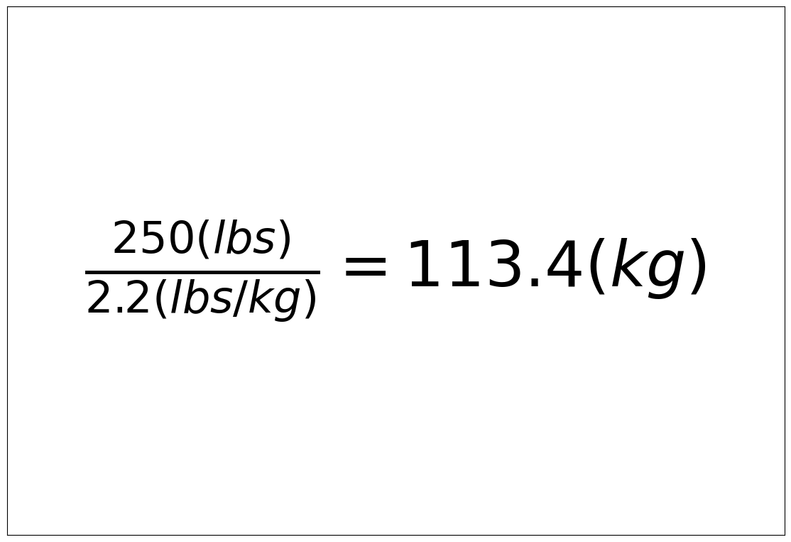 Convert 250 lbs to kg