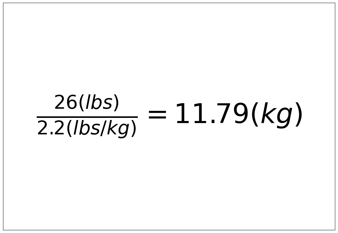 Convert 26 lbs to kg