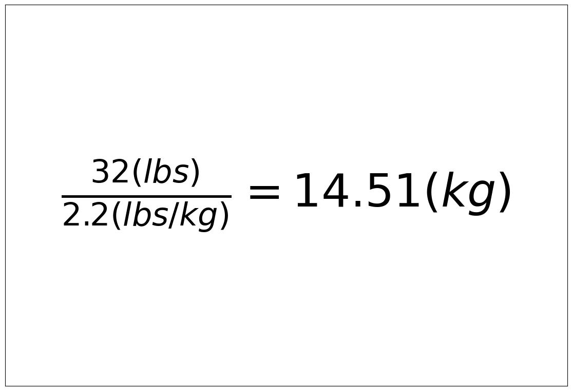 Convert 32 lbs to kg