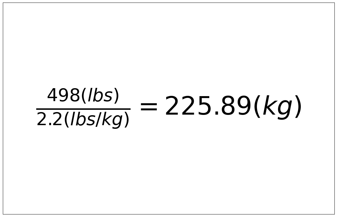 Convert 498 lbs to kg