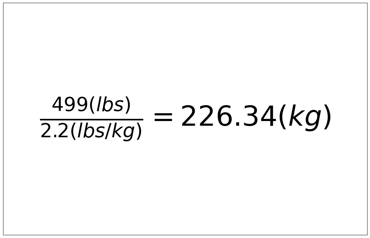 Convert 499 lbs to kg