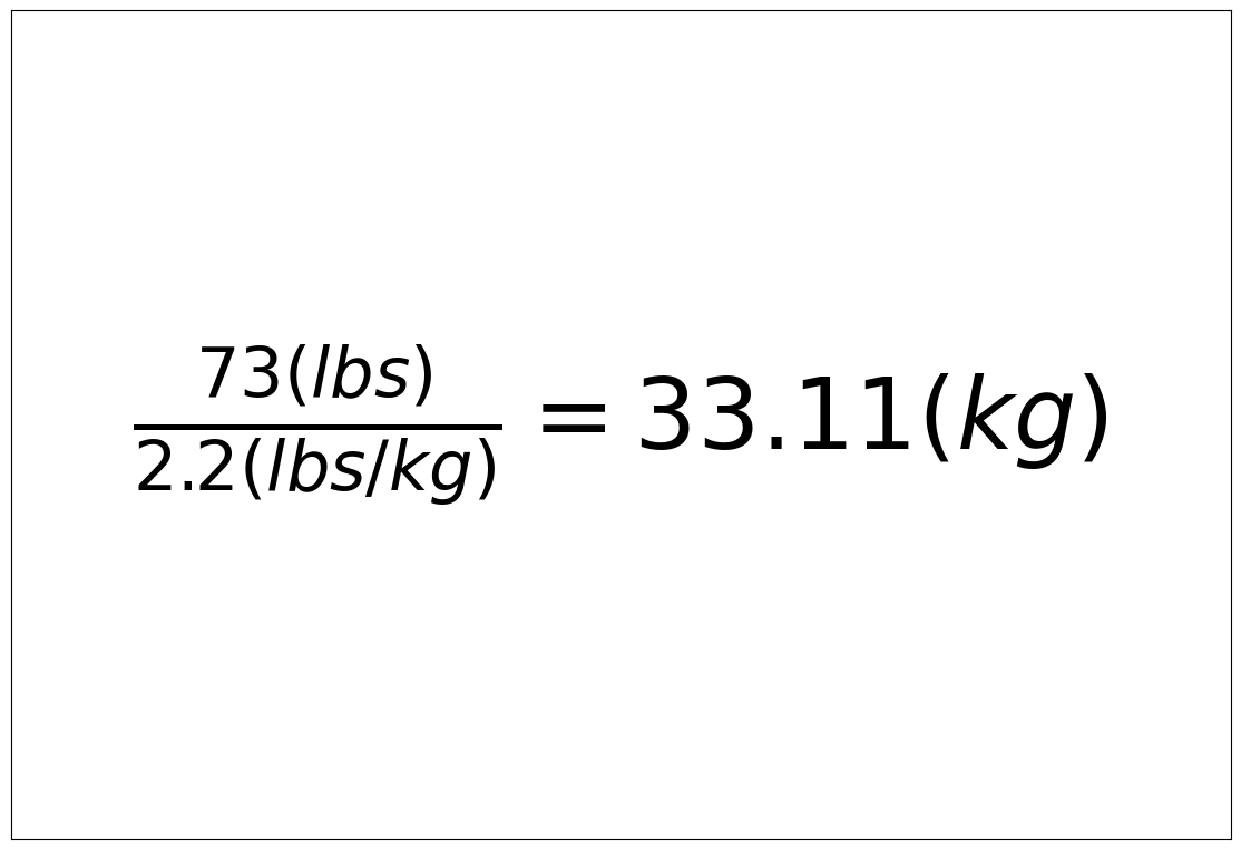 Convert 73 lbs to kg