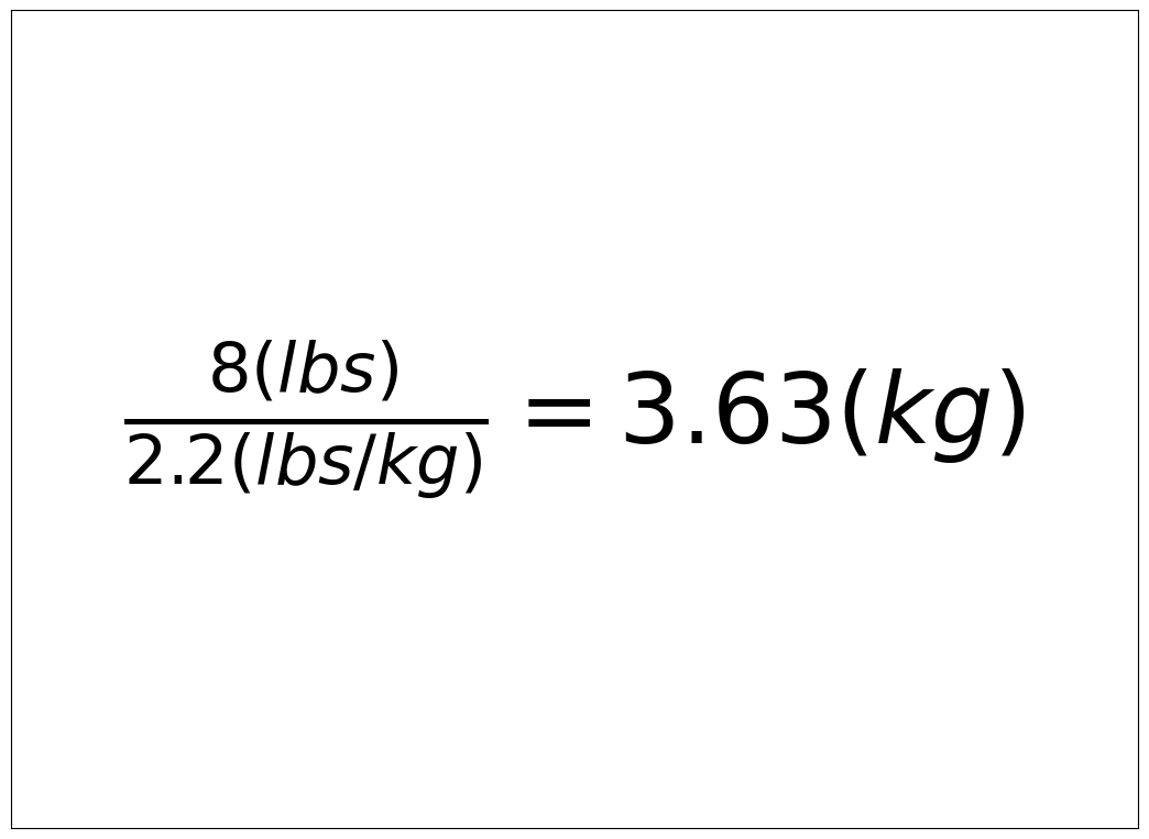 Convert 8 lbs to kg