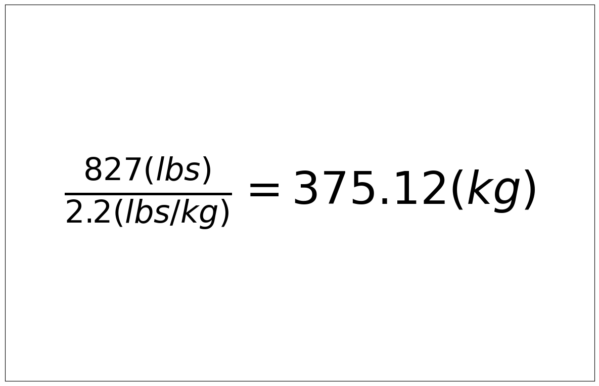 Convert 827 lbs to kg