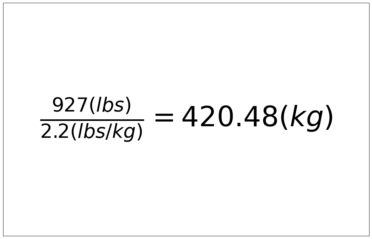 Convert 927 lbs to kg